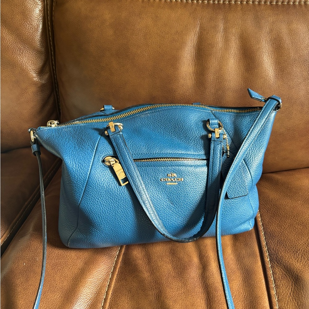 Coach Prairie Satchel Blue Leather Bag